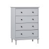 Classic 4-Drawer Solid Wood Dresser - Grey