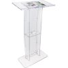 VEVOR Acrylic Podium, 47" Clear Acrylic Podium Stand with Wide Reading Surface & Storage Shelf