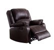 Zuriel Brown Synthetic Leather Motion Rocker Recliner