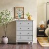 Classic 4-Drawer Solid Wood Dresser - Grey