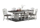 Contemporary 1pc Dining Table w 2x Leaves Antique White And Grey Finish Table Top Kitchen Dining Room