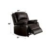 Zuriel Brown Synthetic Leather Motion Rocker Recliner