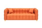 80 inches long, 21.7 inches deep, American body structure, technology fabric sofa, 3 seats waterproof and stain-proof, orange anti-cat paw sofa