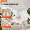 VEVOR Hammock Swinging Chair Macramé Hanging Chair with Cushion Indoor & Outdoor